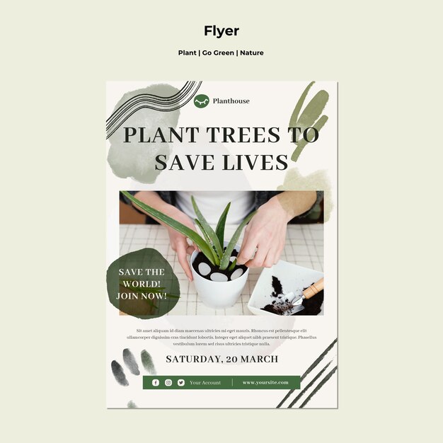 Gratis PSD plant go green nature flyer