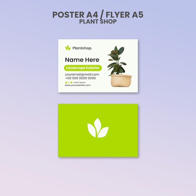 Gratis PSD plant winkel sjabloonontwerp