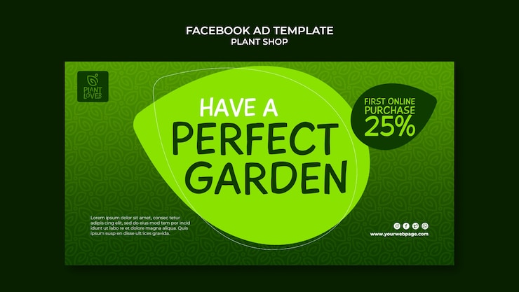 Gratis PSD plant winkel sjabloonontwerp