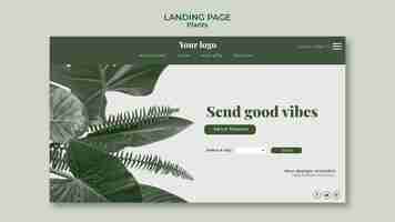 Gratis PSD planten bestemmingspagina concept