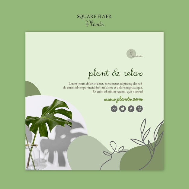 Gratis PSD planten flyer sjabloonontwerp