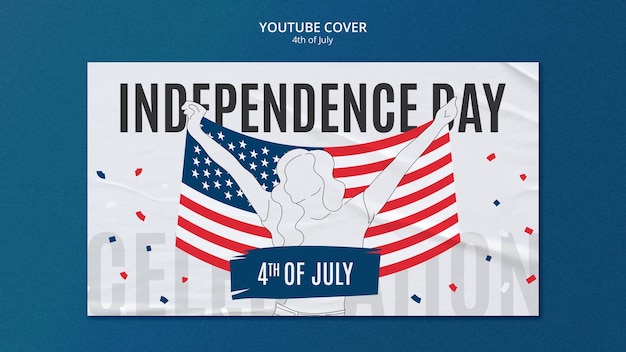 Plantilla de 4 de julio de diseño plano
