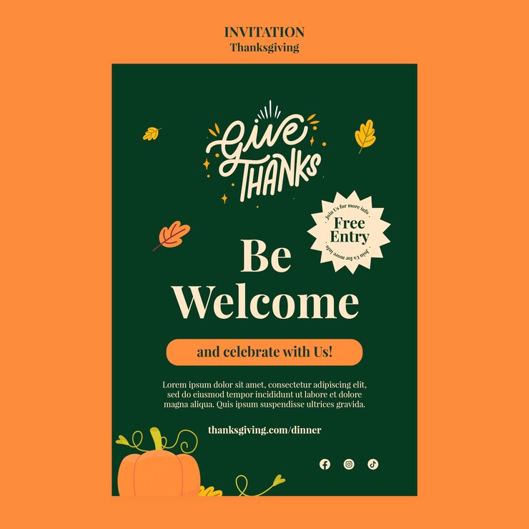 PSD gratuito plantilla de acción de gracias de diseño plano