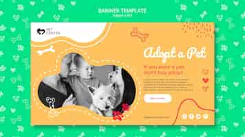 PSD gratuito plantilla con adoptar un banner de mascota