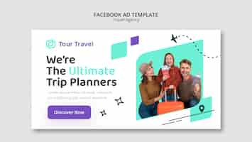 PSD gratuito plantilla de agencia de viajes de diseño plano