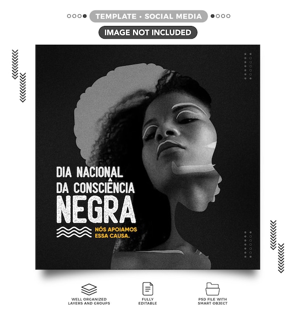 Plantilla de alimentación día nacional de la conciencia negra