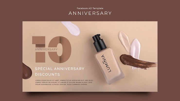 PSD gratuito plantilla de aniversario de diseño plano