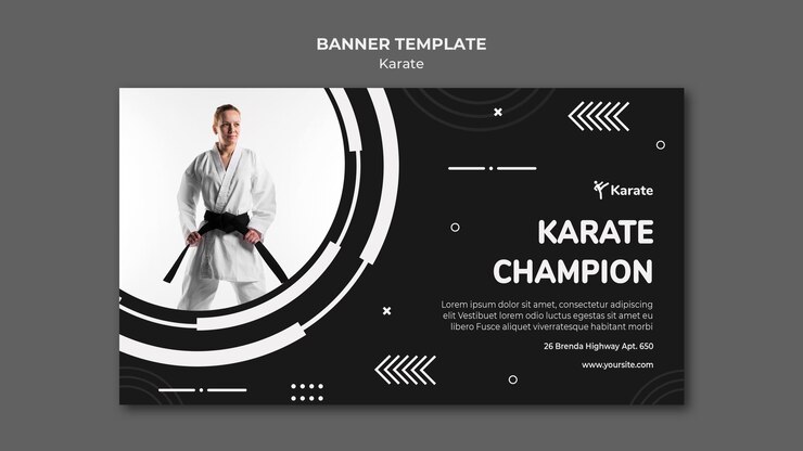 PSD gratuito plantilla de anuncio de clase de karate de banner