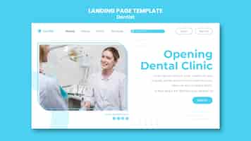 PSD gratuito plantilla de anuncio de dentista de página de destino