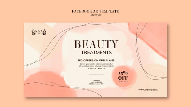 PSD gratuito plantilla de anuncio de facebook de belleza