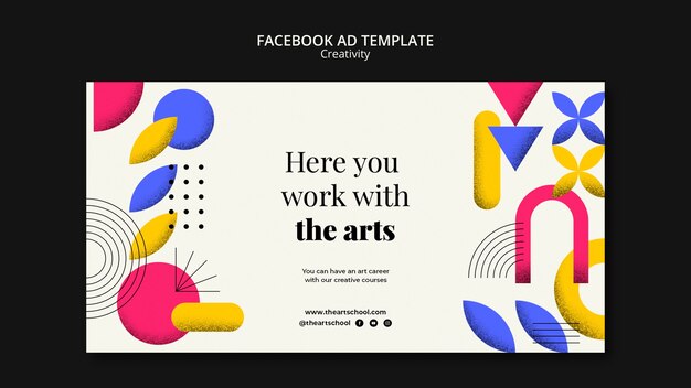 Plantilla de anuncio de facebook de creatividad de diseño plano
