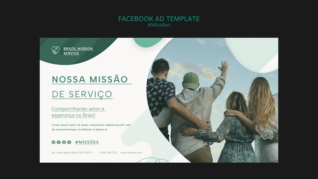 PSD gratuito la plantilla de anuncios de facebook de missoes