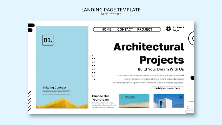 PSD gratuito plantilla de arquitectura de diseño plano
