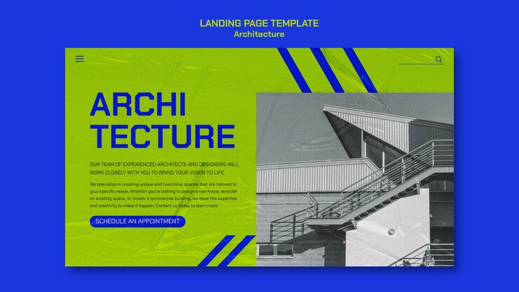 PSD gratuito plantilla de arquitectura de diseño plano