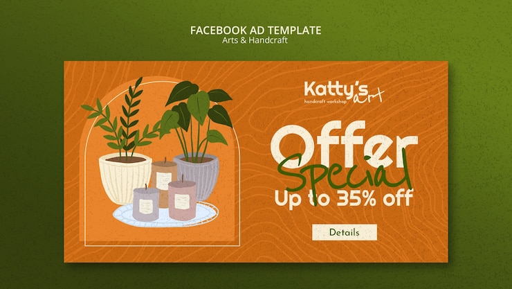 PSD gratuito plantilla de arte y artesanía de diseño plano