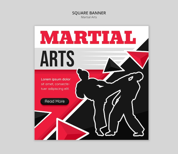 plantilla de artes marciales de diseño plano