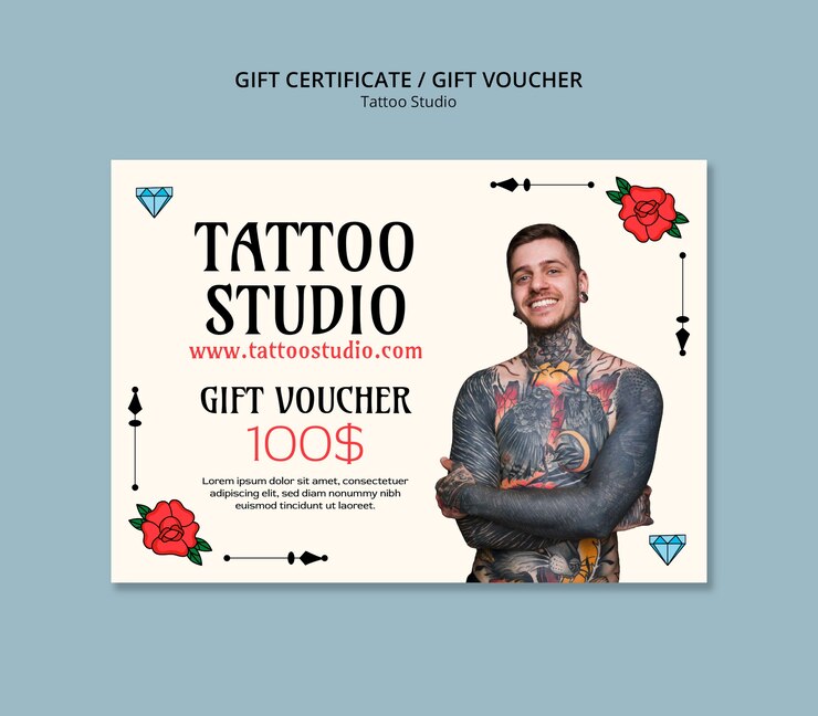 PSD gratuito plantilla de artista del tatuaje