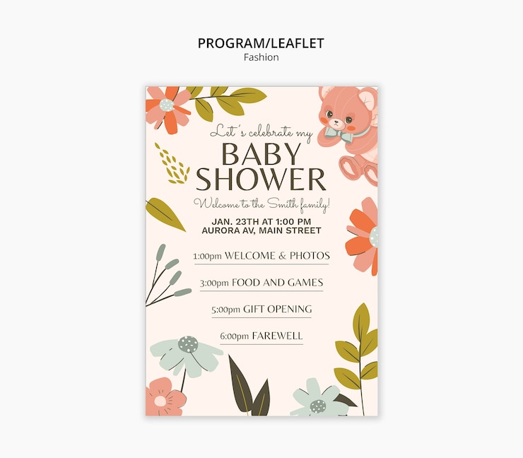 PSD gratuito plantilla de baby shower