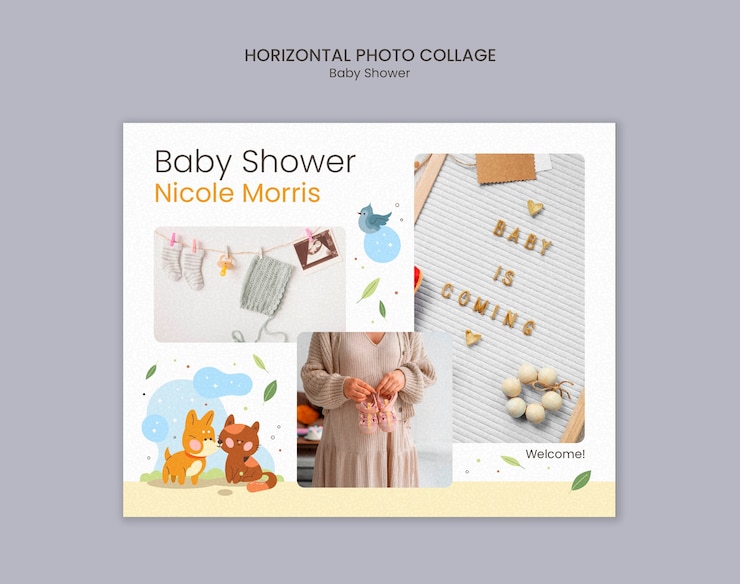 PSD gratuito plantilla de baby shower