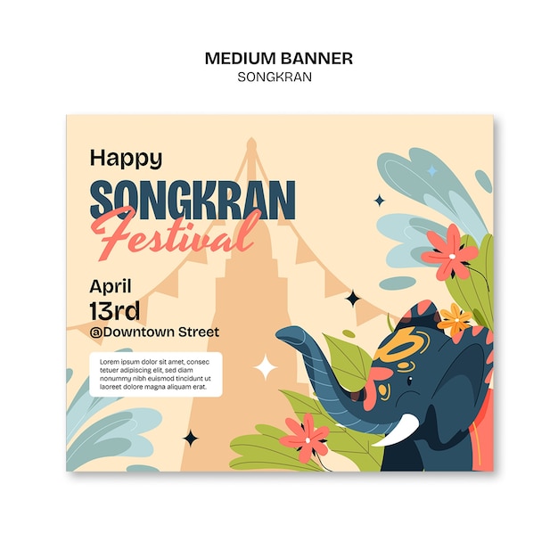 PSD gratuito plantilla de la bandera de la celebración de songkran