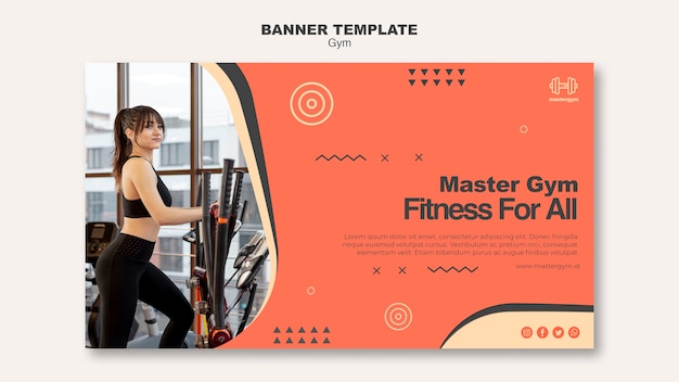 PSD gratuito plantilla de banner para actividad de gimnasio