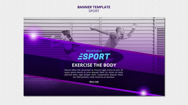 Plantilla de banner para actividades deportivas.