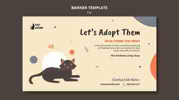 PSD gratuito plantilla de banner para adopción de gatos