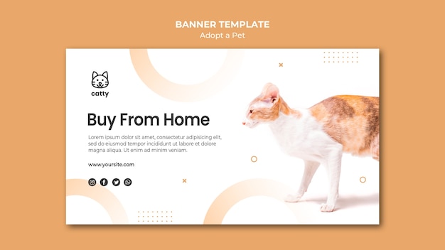 Plantilla de banner para adoptar una mascota