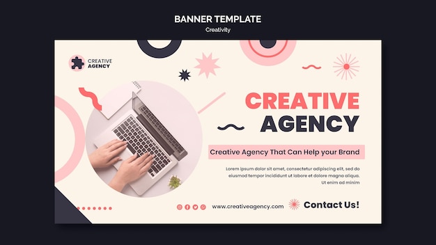 PSD gratuito plantilla de banner de agencia de creatividad