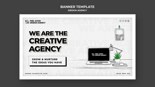 Plantilla de banner de agencia de diseño