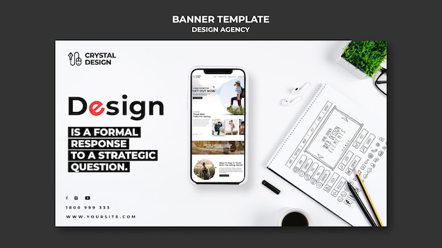 PSD gratuito plantilla de banner de agencia de diseño