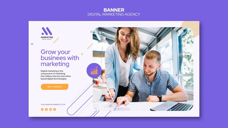 PSD gratuito plantilla de banner de agencia de marketing digital