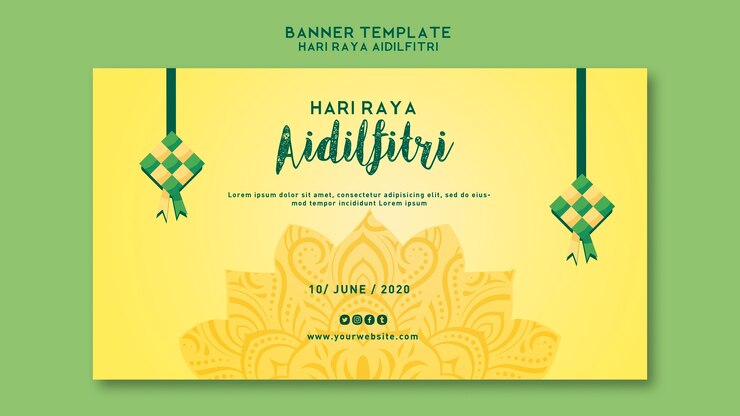 PSD gratuito plantilla de banner de aidilfitri