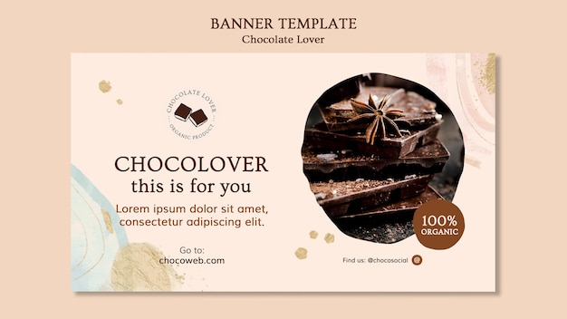 PSD gratuito plantilla de banner amante del chocolate