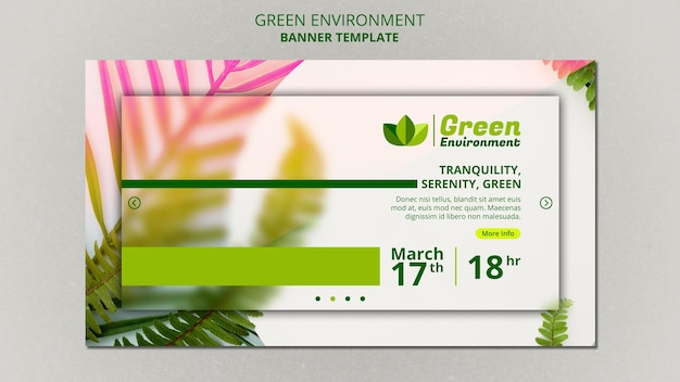 Plantilla de banner para ambiente verde.