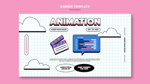 Plantilla de banner para animación por computadora