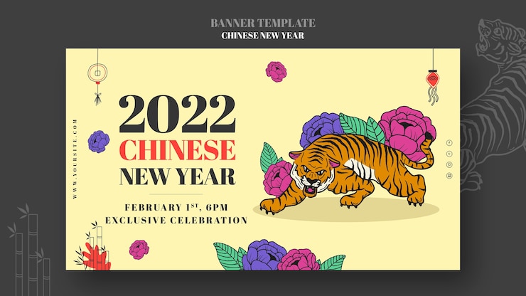 PSD gratuito plantilla de banner de año nuevo chino
