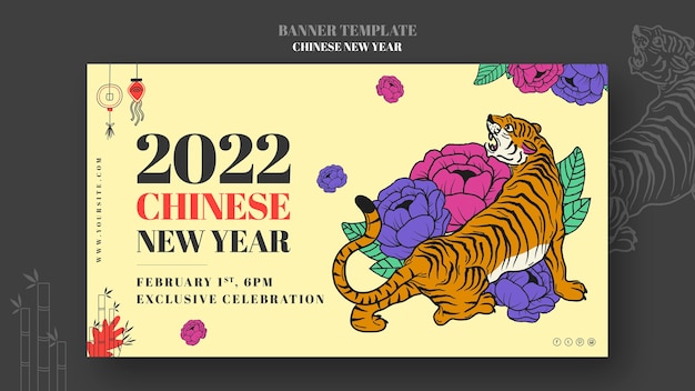PSD gratuito plantilla de banner de año nuevo chino