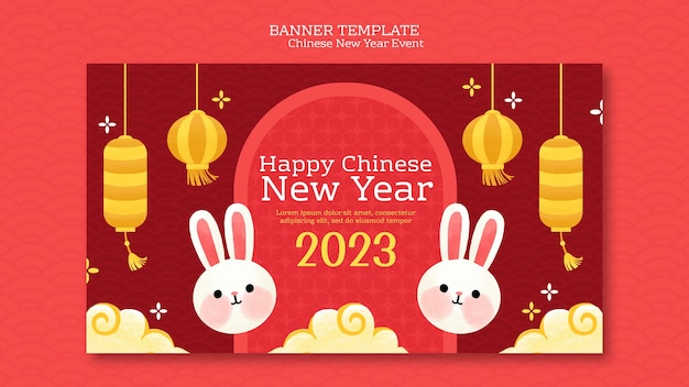 Plantilla de banner de año nuevo chino
