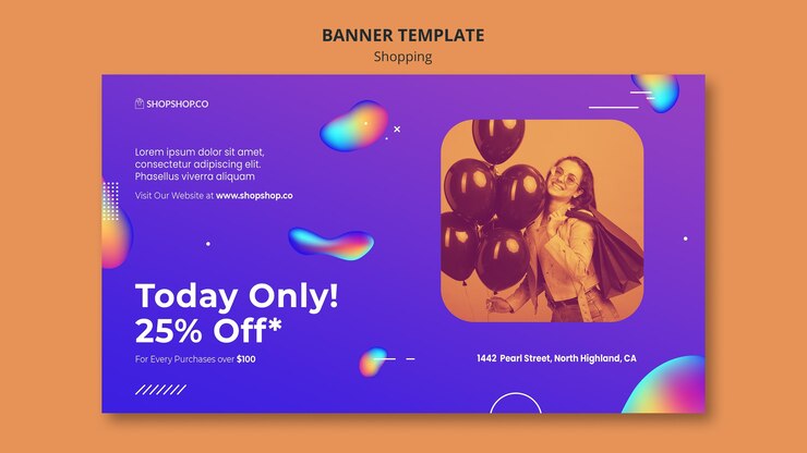 PSD gratuito plantilla de banner de anuncio de compras