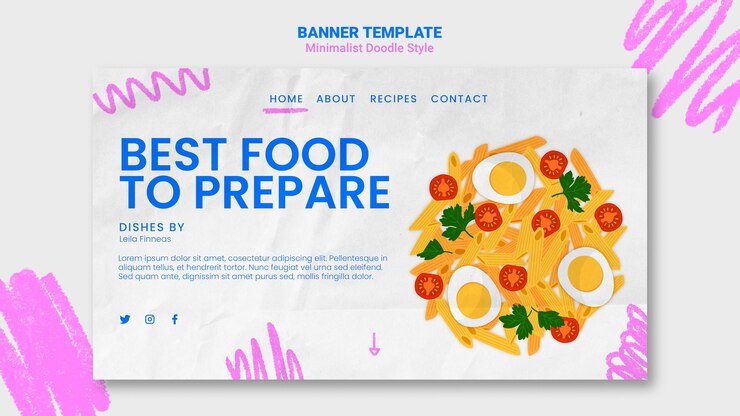 PSD gratuito plantilla de banner de anuncio de sitio web de recetas