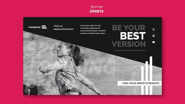 Plantilla de banner de anuncios deportivos