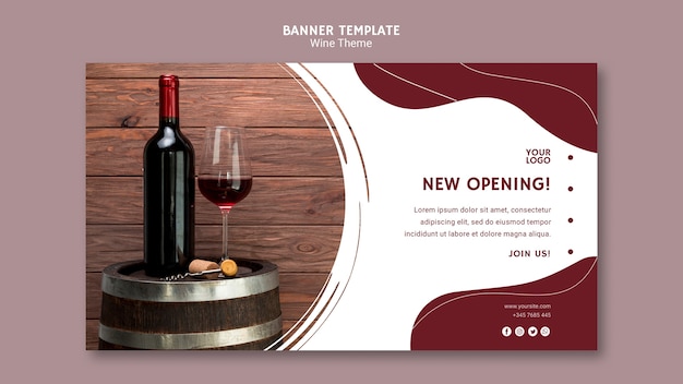 PSD gratuito plantilla de banner de apertura de vino