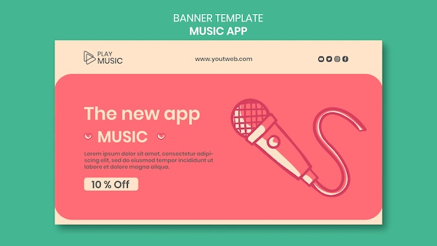PSD gratuito plantilla de banner de aplicación de música