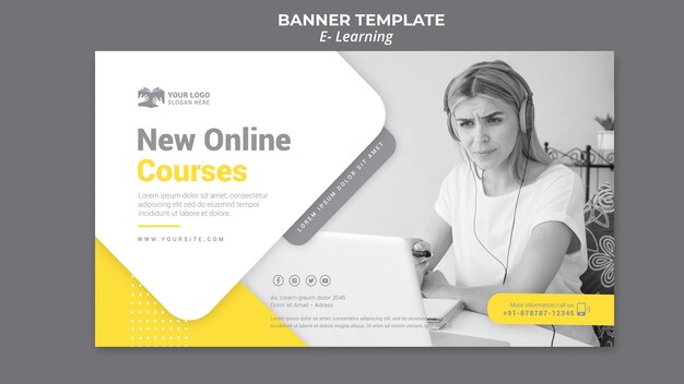 Plantilla de banner de aprendizaje electrónico
