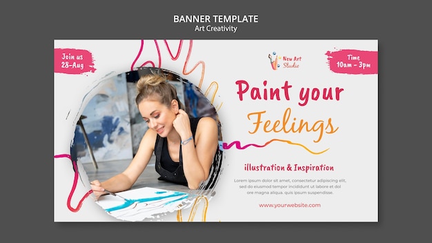 PSD gratuito plantilla de banner de arte y creatividad