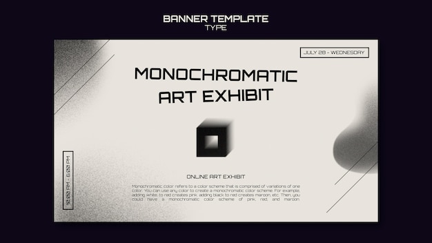Plantilla de banner de arte monocromo