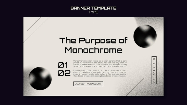 PSD gratuito plantilla de banner de arte monocromo