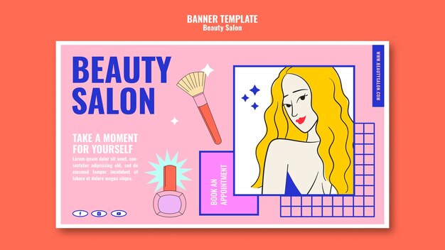 Plantilla de banner de arte pop de belleza