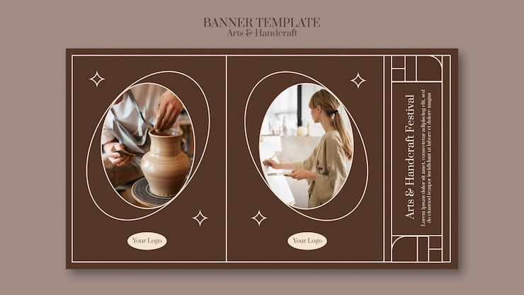 PSD gratuito plantilla de banner de artes y artesanía
